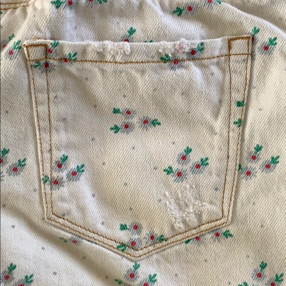 Zara Girls Floral Denim Cutoff Shorts - Picture 5 of 6